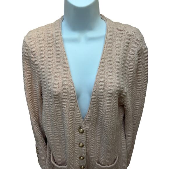 l'Agence Cardigan Womens Size Petite Small Dusty Pink Wool Blend Gold Buttons - Picture 2 of 7